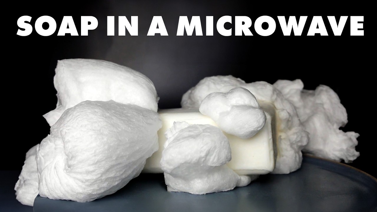 Soap in a microwave turns into a monster