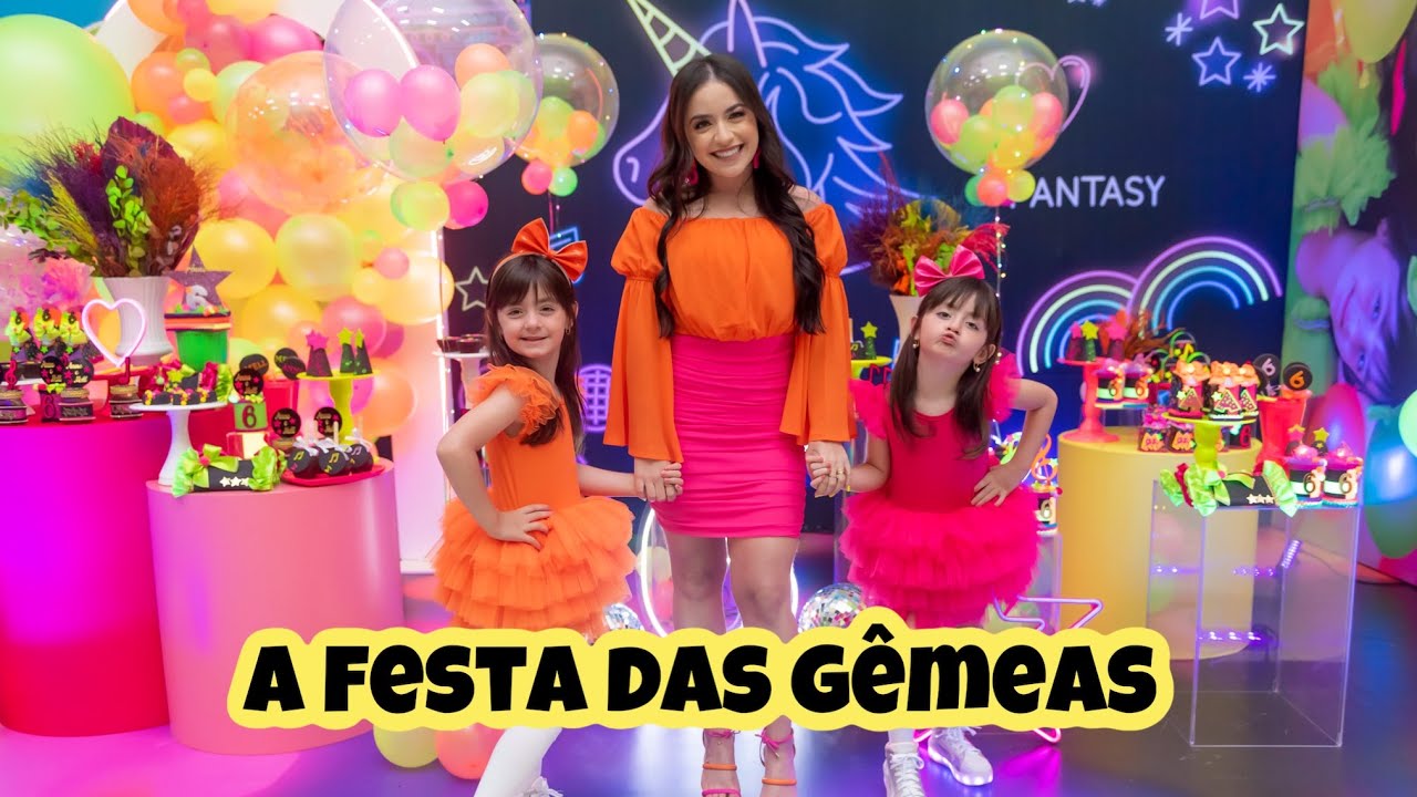 A FESTA DE 6 ANOS DAS GÊMEAS - NEON | Jéssica e as Gêmeas