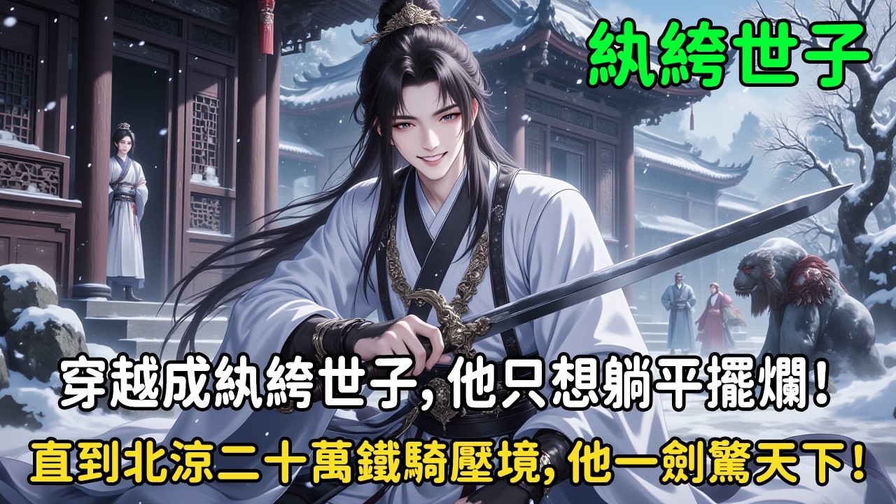 《穿越成紈絝世子，他只想躺平擺爛！直到北涼二十萬鐵騎壓境，他一劍驚天下！》李成安，穿越成大乾王朝世子，此生只想做個聲色犬馬的紈絝子弟。然而，當北涼二十萬鐵騎壓境，他卻拎劍立於北境城頭，一劍破甲兩萬六！