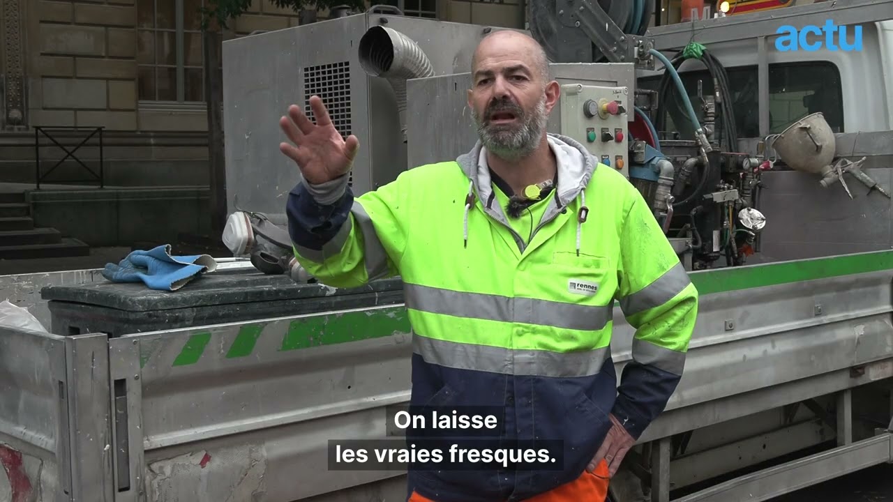 Jérôme fait la chasse aux graffitis à Rennes
