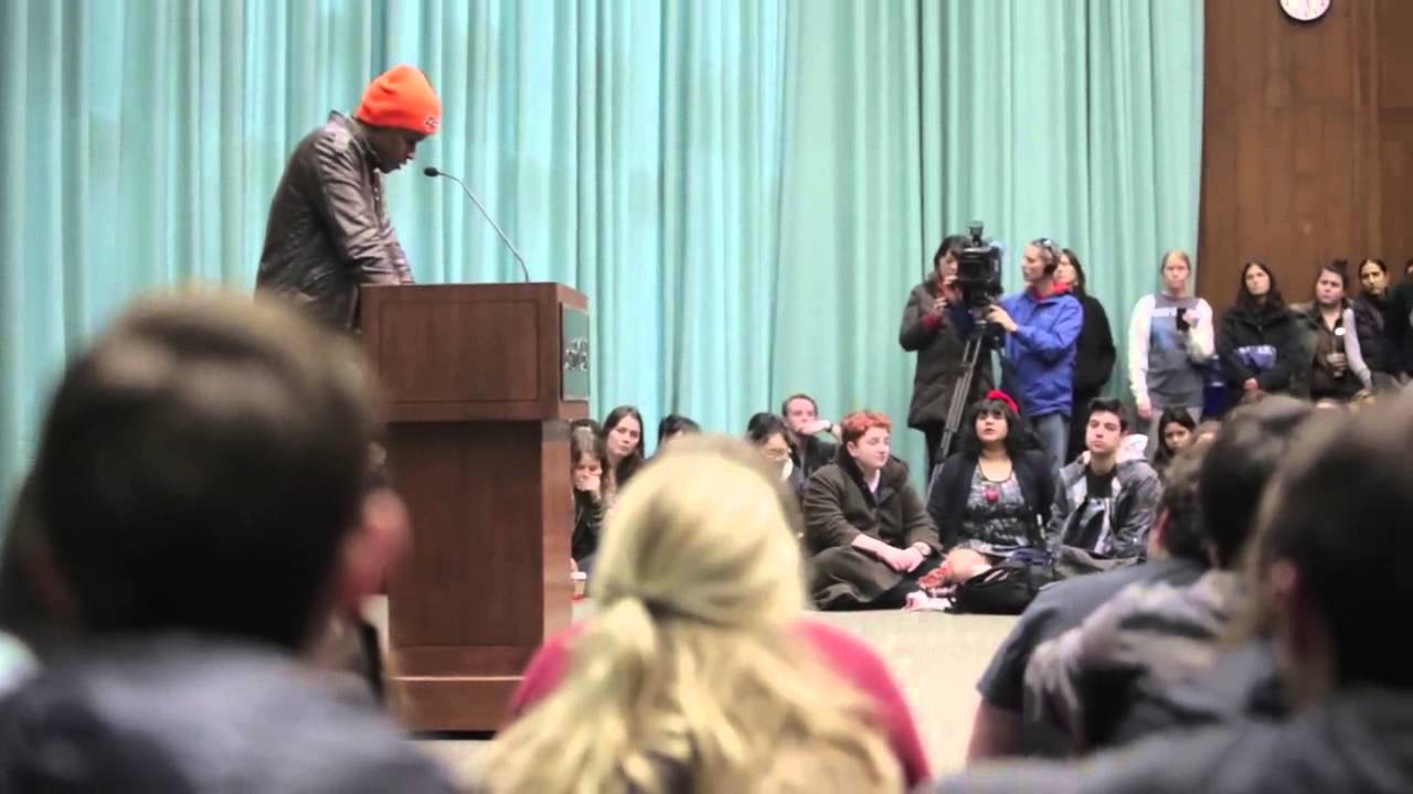 Tanguy Muvuna talks after he was assaulted at Lewis & Clark College