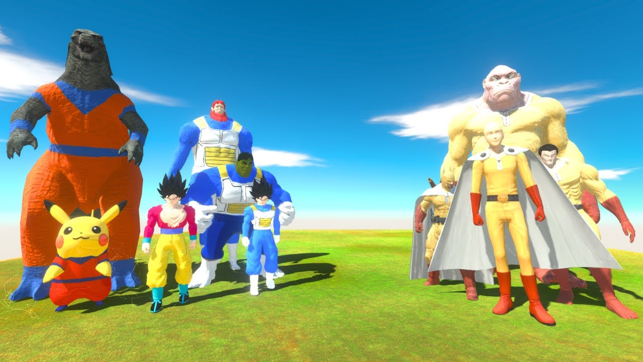 Kamekameha Battle Goku Super Saiyan + Vegeta + Godzilla Z Fighter vs Evolution Saitama - ARBS
