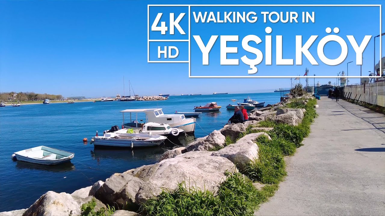 Walking Tour in Yeşilköy with Wave and City Sounds #4KULTRAHD #walkingtour #istanbul #4KHD