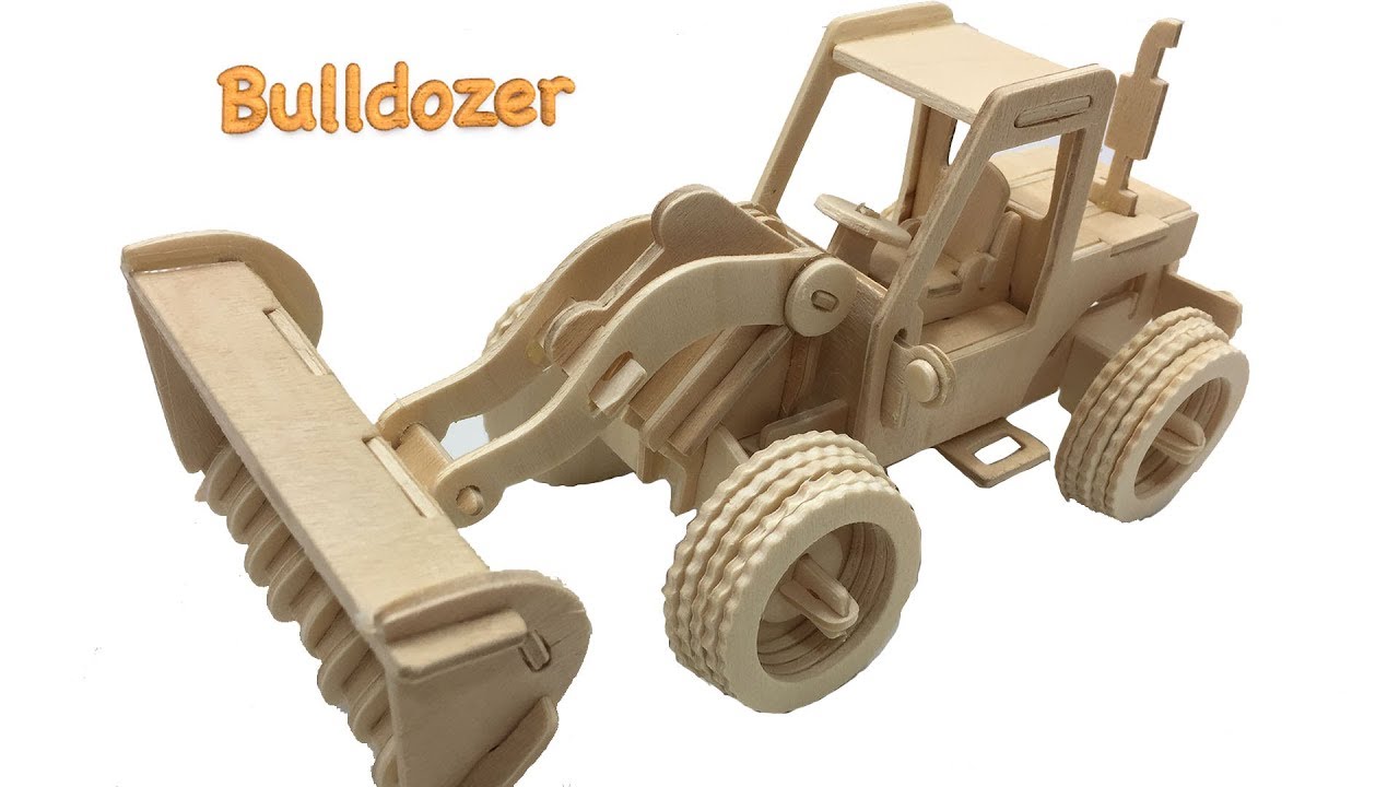 DIY Miniature Bulldozer ~ Woodcraft Construction Kit