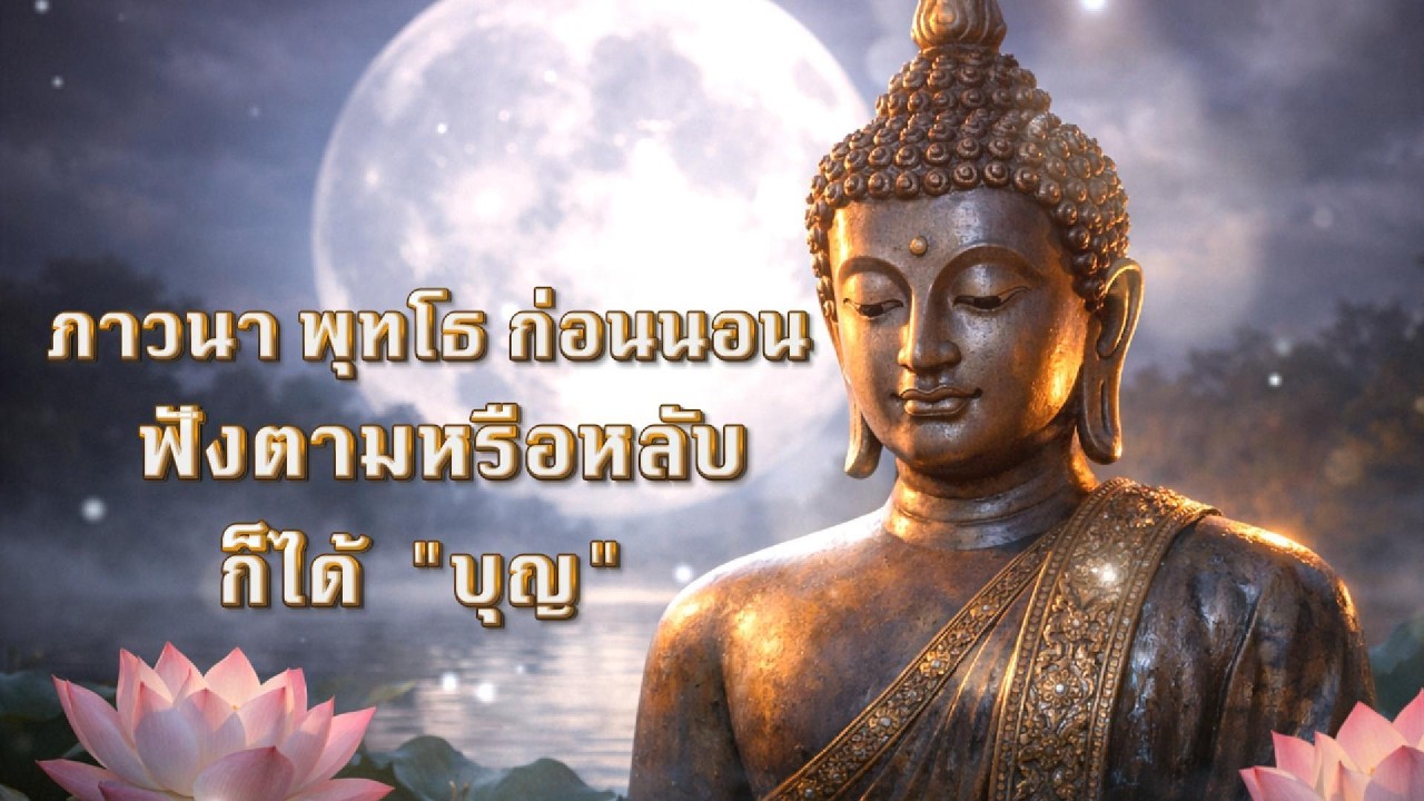 ภาวนาพุทโธก่อนนอน ฟังตาม :ใจสงบ หลับลึก แม้เผลอหลับก็ได้บุญ