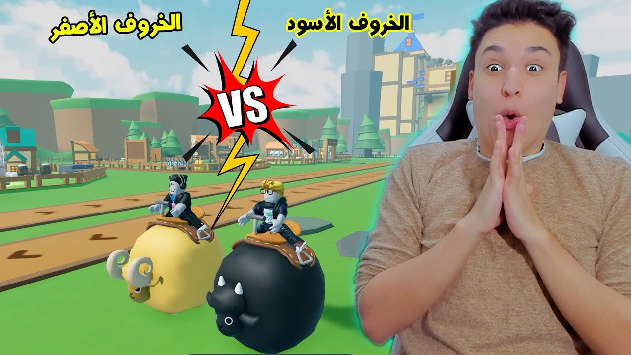 الخروف الاسود ضد الخروف الأصفر 🐏 مين يكسب فى روبلوكس 😱