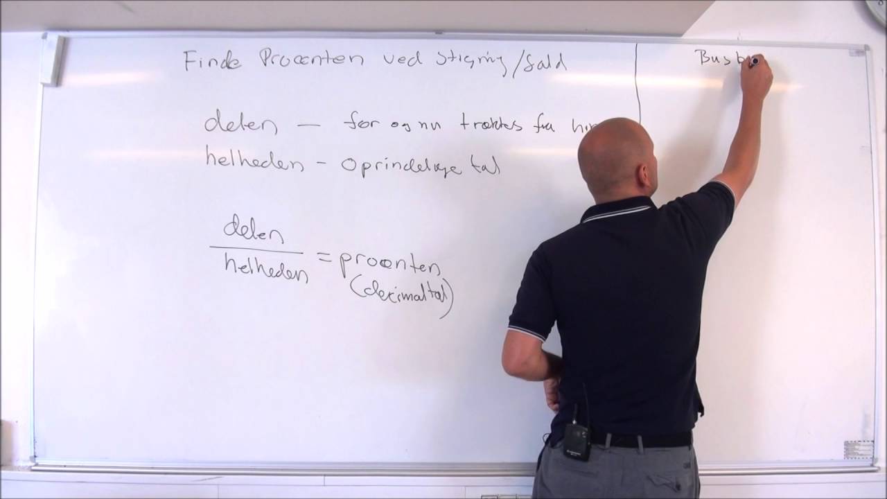 Procent - find procenten ved stigning og fald - Matematik FED