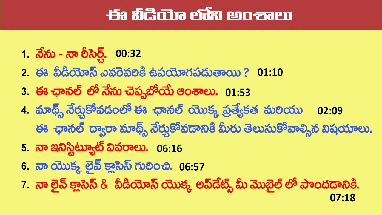 Maths basics In Telugu by Shravan Jakkani || All inform About This channel