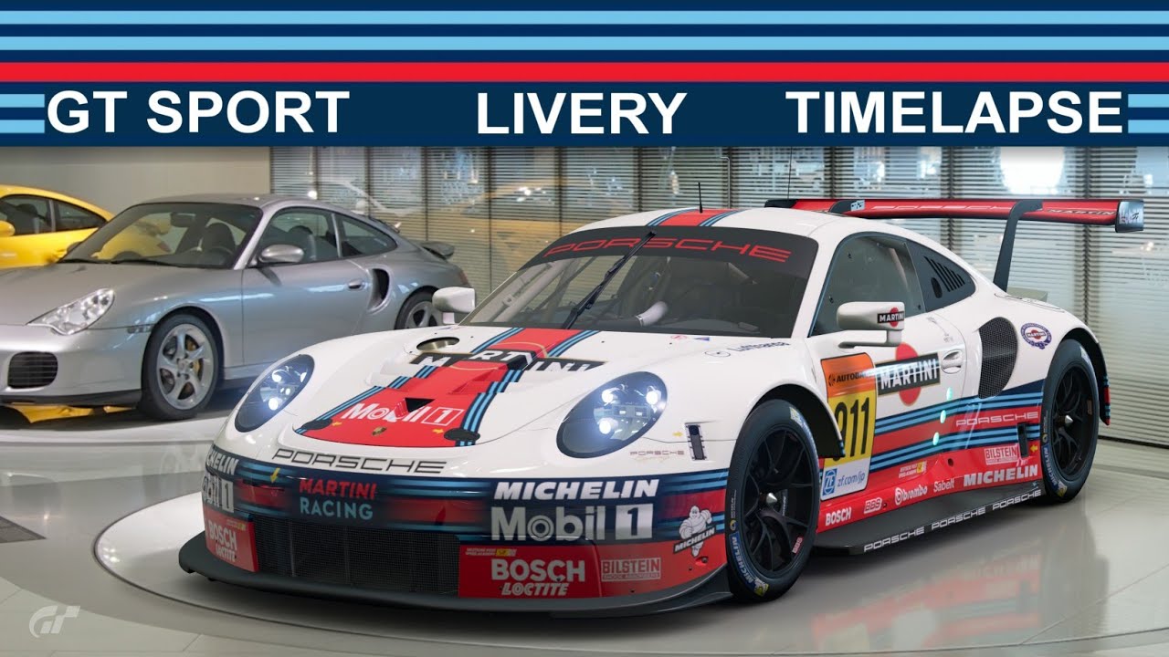 GT SPORT: Martini Racing Porsche 911 RSR - White Version - Livery Time Lapse