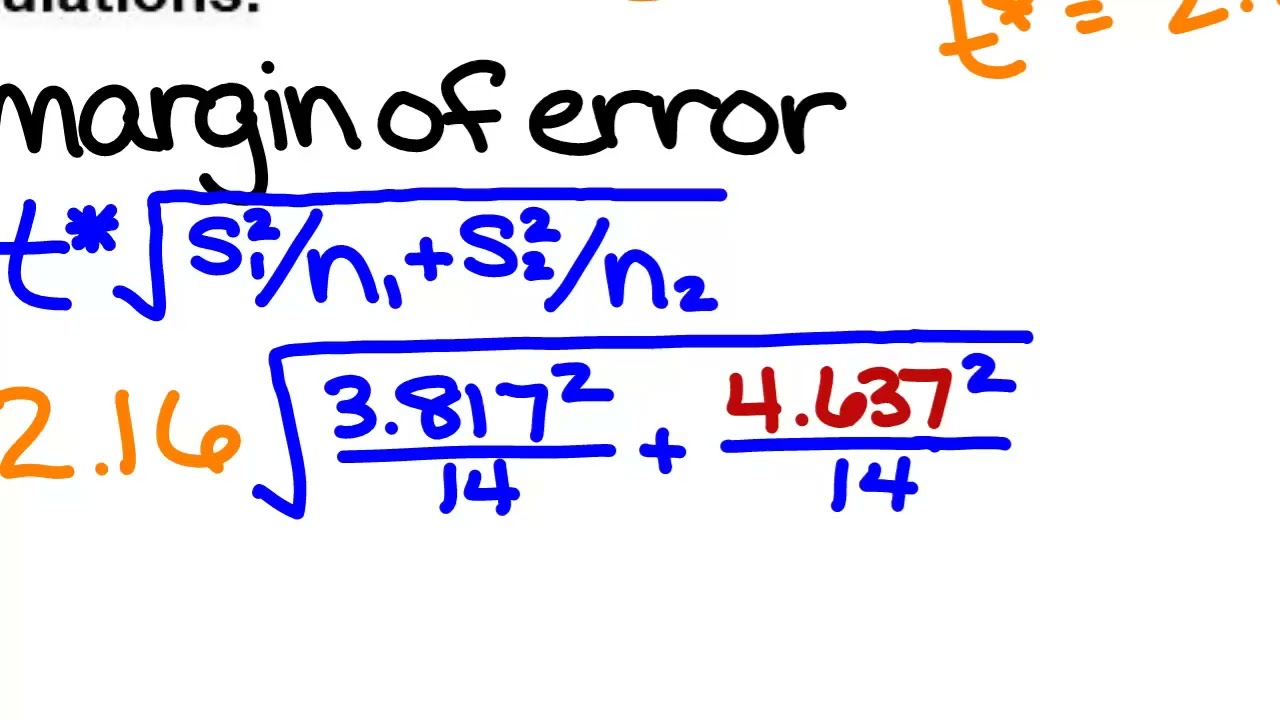 AP Statistics Friday 2-6 Confidence Intervals for a Difference of Means