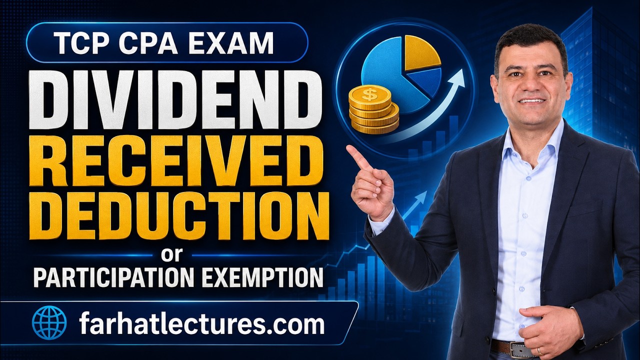 Dividend Received Deduction or Participation Exemption. International Taxation.  TCP Exam CPA Exam.