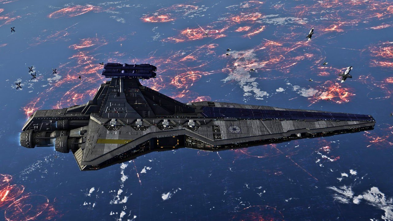 Separatist Venator Leads CIS Fleet Against Imperial Fleet - Empire At War Remake - NPC Battle