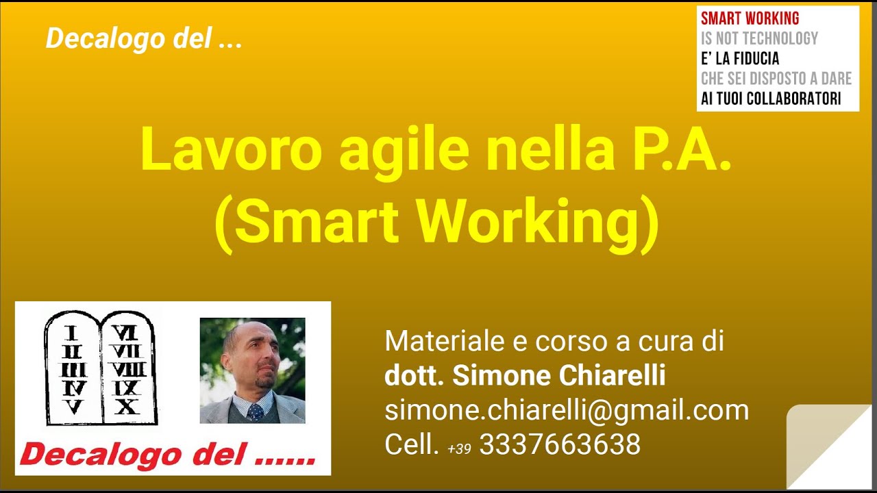 Decalogo del ... Lavoro agile nella P.A. - Smart Working (07/03/2020)