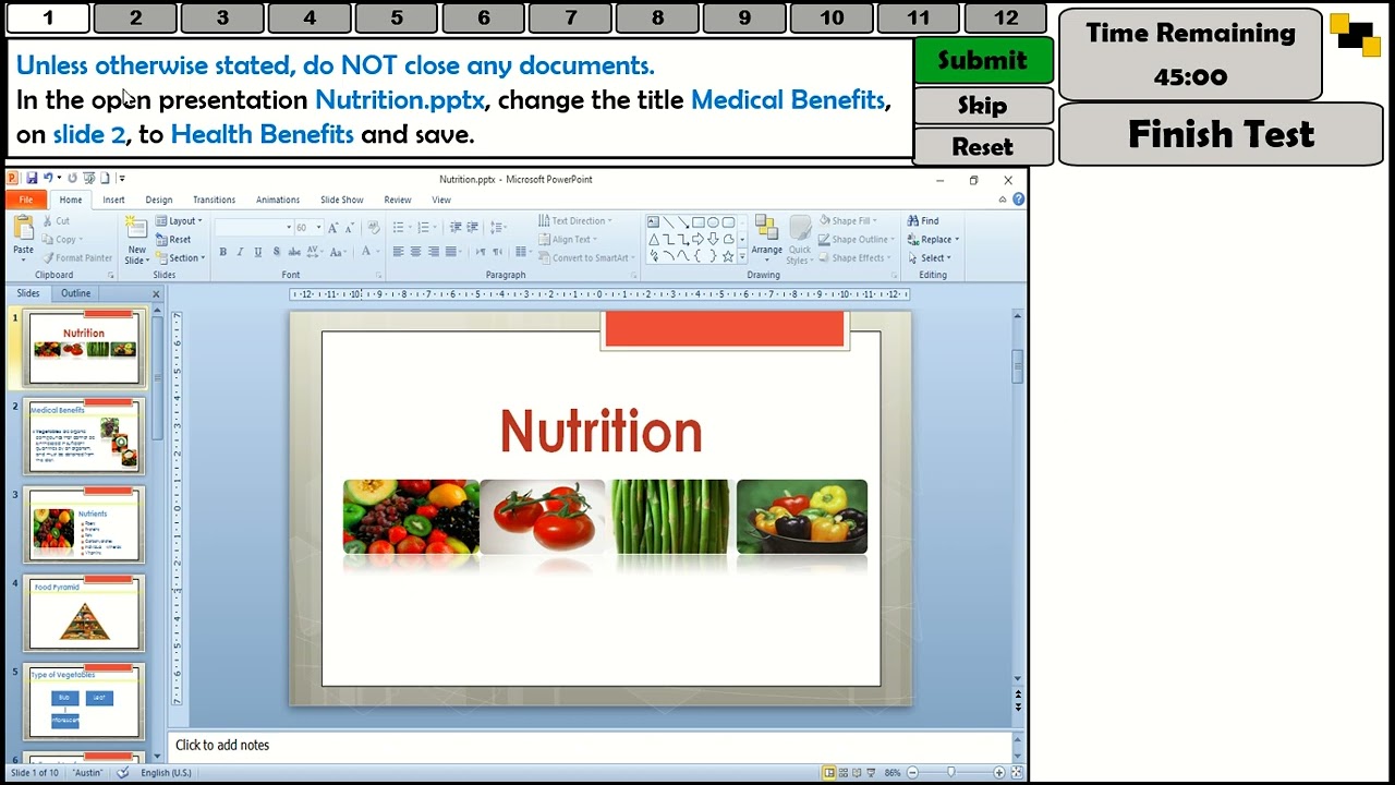 PowerPoint Practice Exam- ICDL