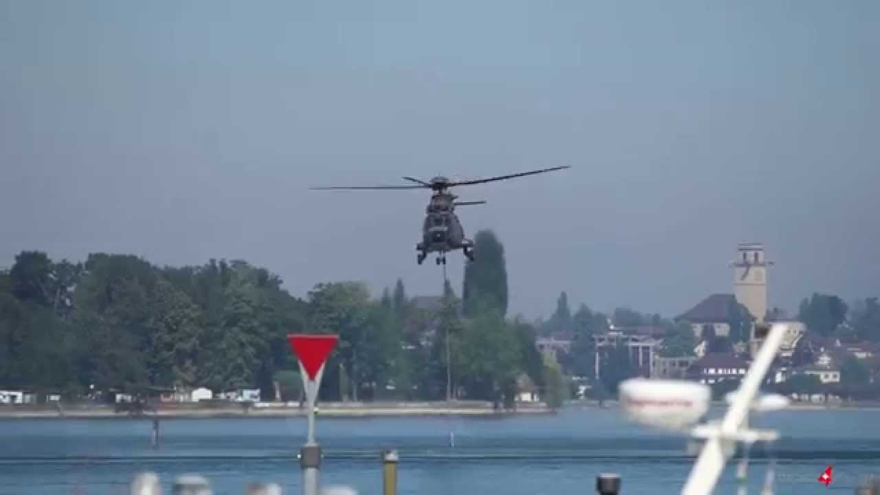 Grossbrand Horn TG - Helikopter Löscharbeiten