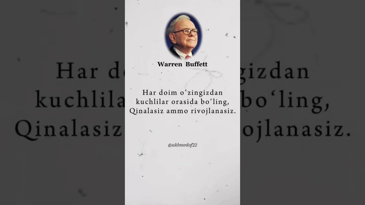 Har doim oʻzingizdan kuchlilar orasida boʻling… 