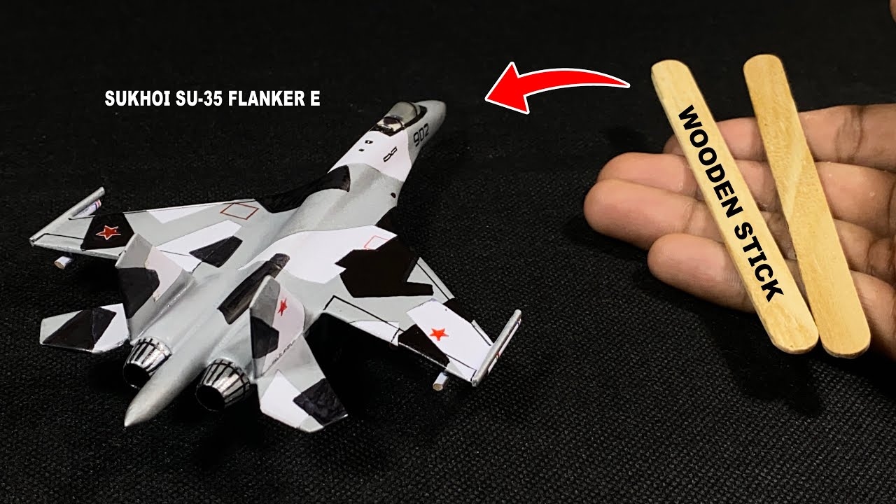 How I made a Sukhoi Su-35 airplane model from wooden sticks