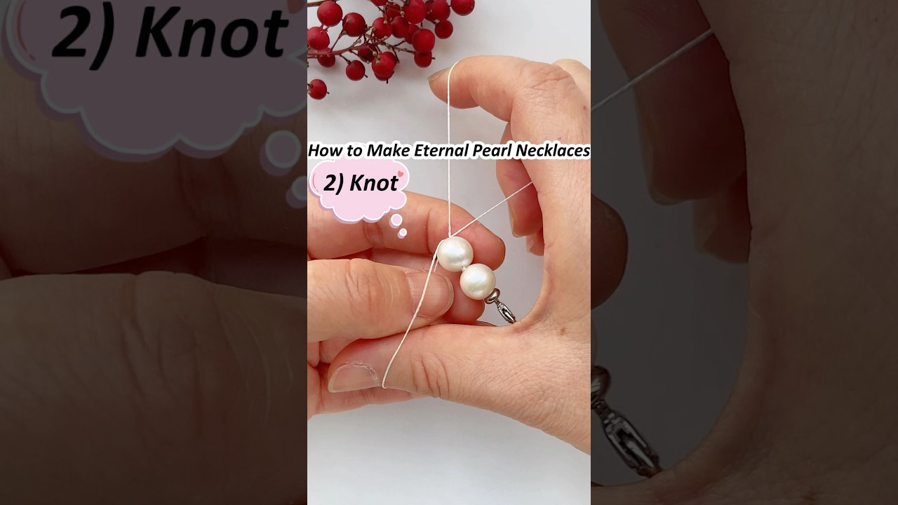 Beading tutorial for beginners; DIY pearl necklace making - Part 2) How to knot