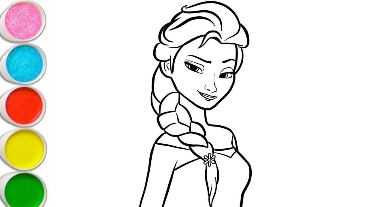 Elsa Frozen Anna Drawing | How To Draw Elsa Anna Drawing With Colour | Elsa Anna Drawing Easy way