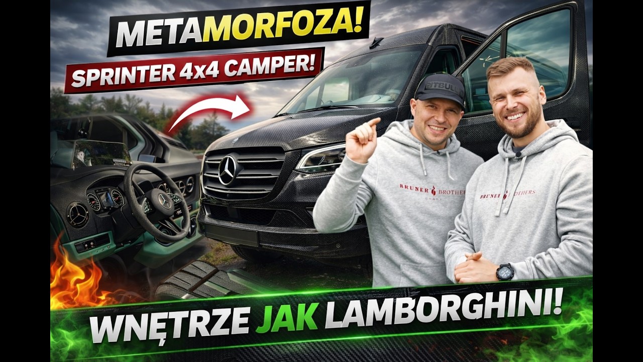 Mercedes Sprinter 2025 4x4 | Totalna Metamorfoza Wnętrza: Wyciszenie, Skóra Lamborghini & Carbon 🔥