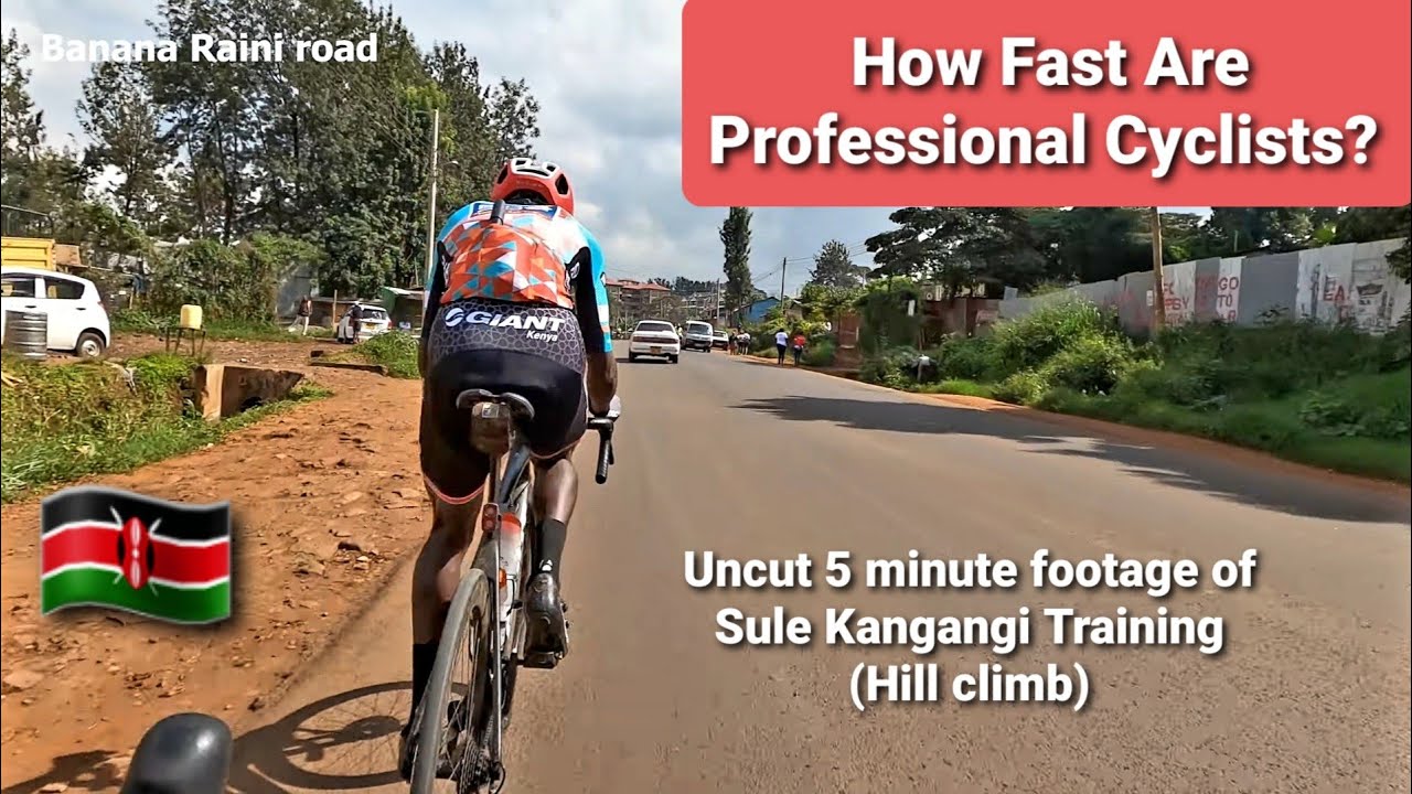 How Fast Are Professional Cyclists? Uncut 5 Minute Footage of Sule Kangangi Training (Hill climb)