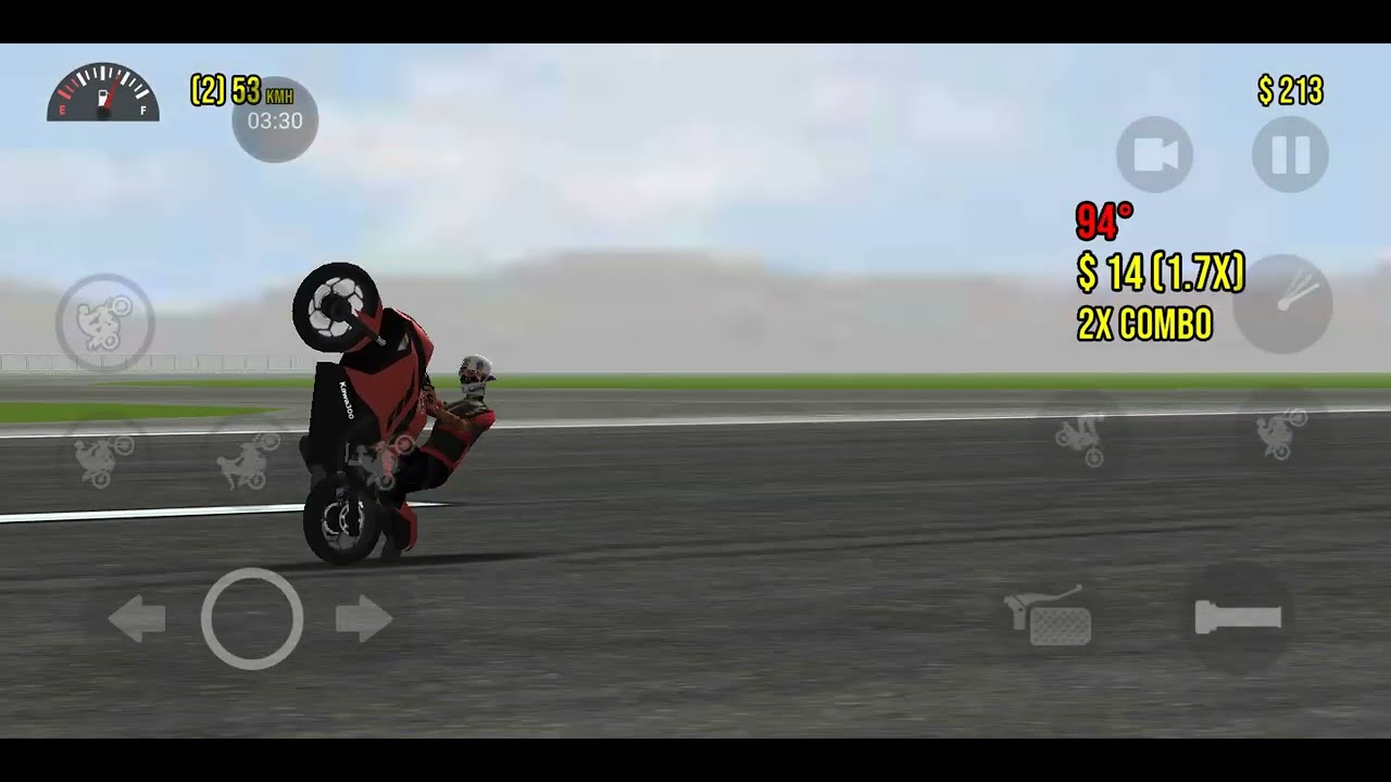 Tratando de superar mi record de combos en moto wheelie 3d y también yevando a su casa a una persona