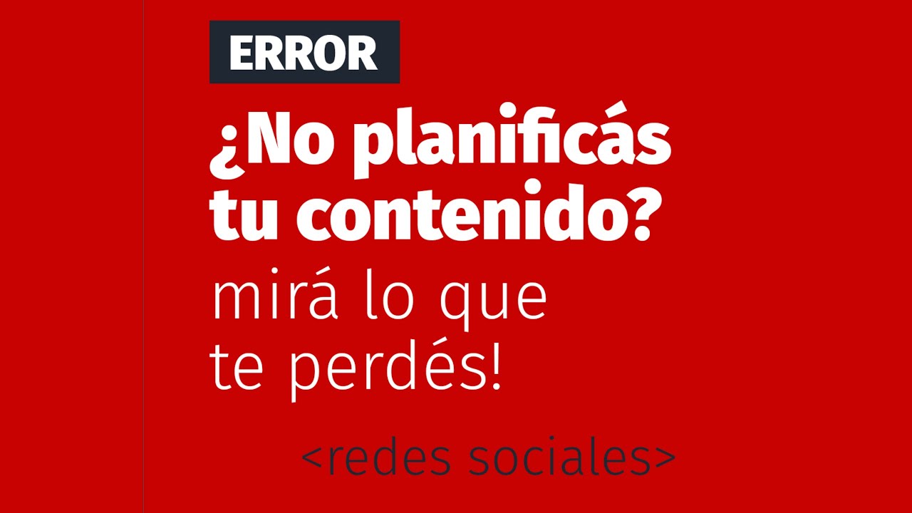 ¿No planificas tu contenido? mira lo que te perdes!