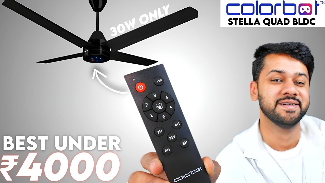 Colorbot Stella Quad BLDC Fan Review | Best Ceiling Fan Under 4000 with Remote.