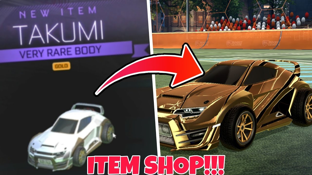 NEW GOLDEN TAKUMI IN ROCKET LEAGUE ITEM SHOP | ROCKET LEAGUE GOLD CAR!!