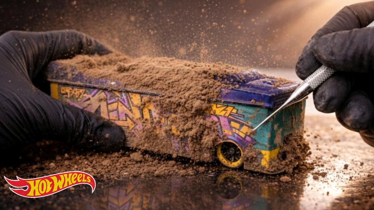 ​Cleaning a Very Dirty Hot Wheels Bus | Detailed ASMR (No Talking)