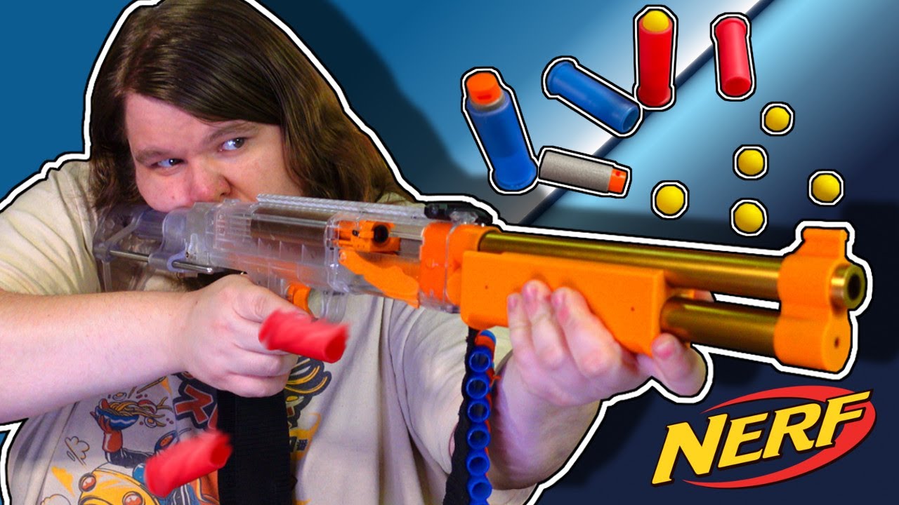 NERF BUCKSHOT: The Mechanically Realistic NERF SHOTGUN (Mini NERF Rival)