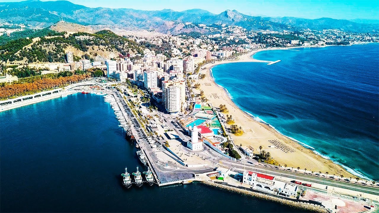 МАЛАГА - ИСПАНИЯ. Лучшие места для путешествий в мире. DJI Mavic аэросъемка с дрона в 4k.