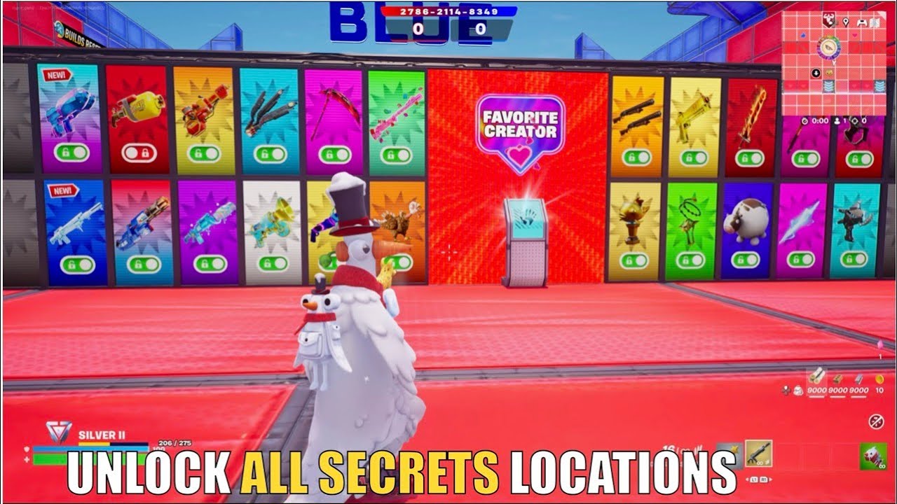 SUPER RED VS BLUE TYPICAL GAMER MAP FORTNITE - ALL SECRETS LOCATIONS PART 14 ( ICY RIFLE)