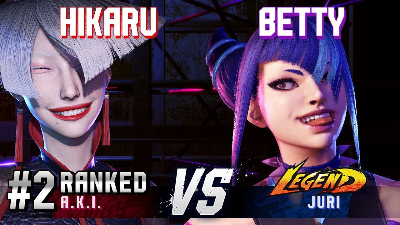 SF6 ▰ HIKARU (#2 Ranked A.K.I.) vs BETTY (Juri) ▰ High Level Gameplay