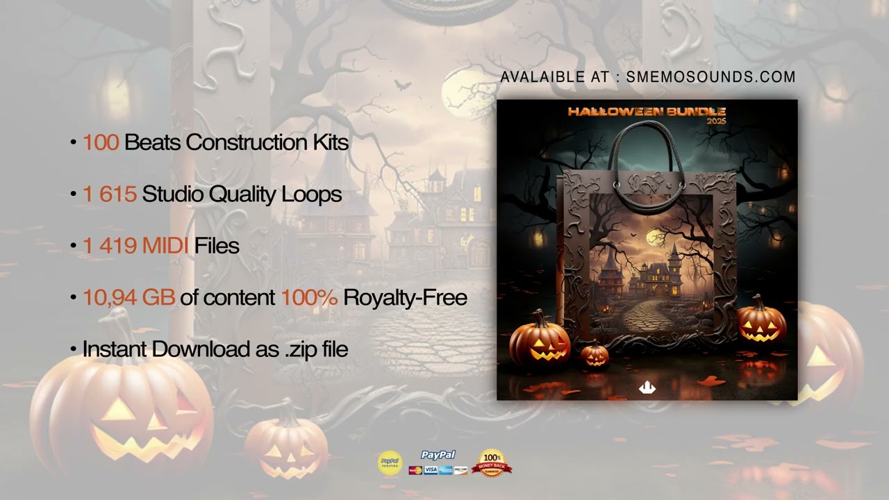 Trap Sample Pack 2025 (20 Kits + 100 Constructions Kits + Midi Files) HALLOWEEN Bundle 2025