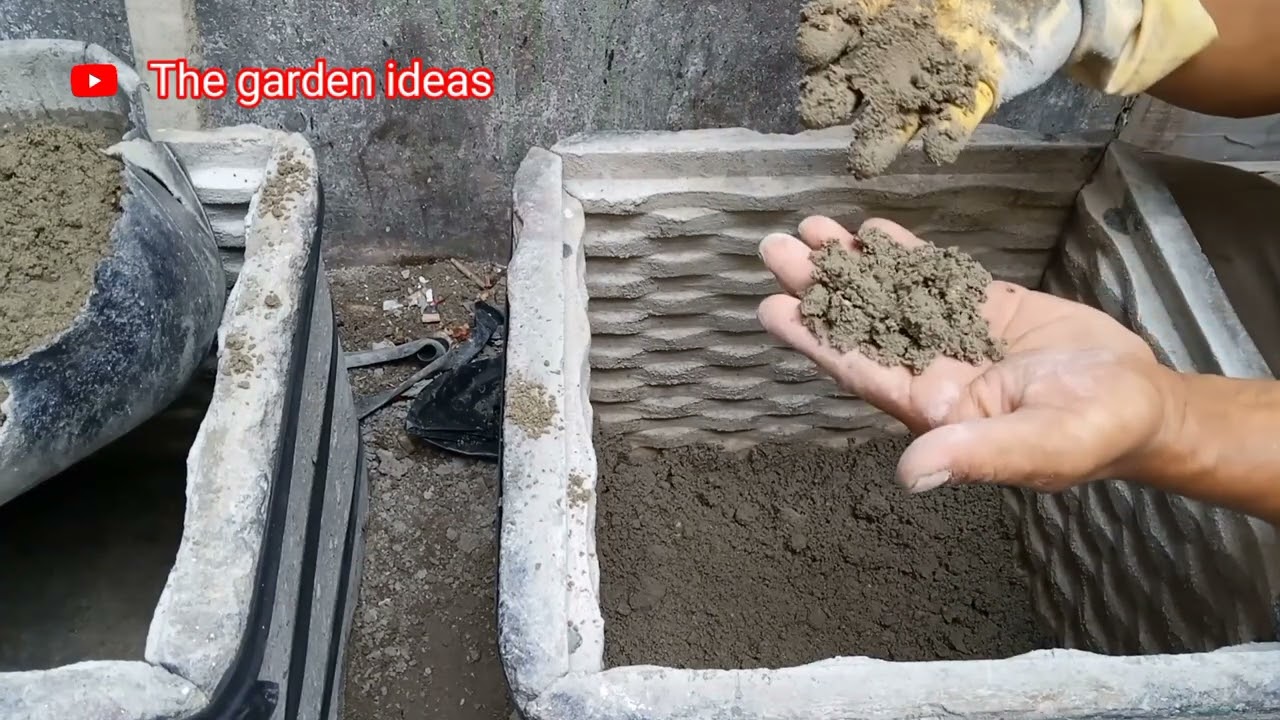 membuat pot petak dari semen #Thegardenideas