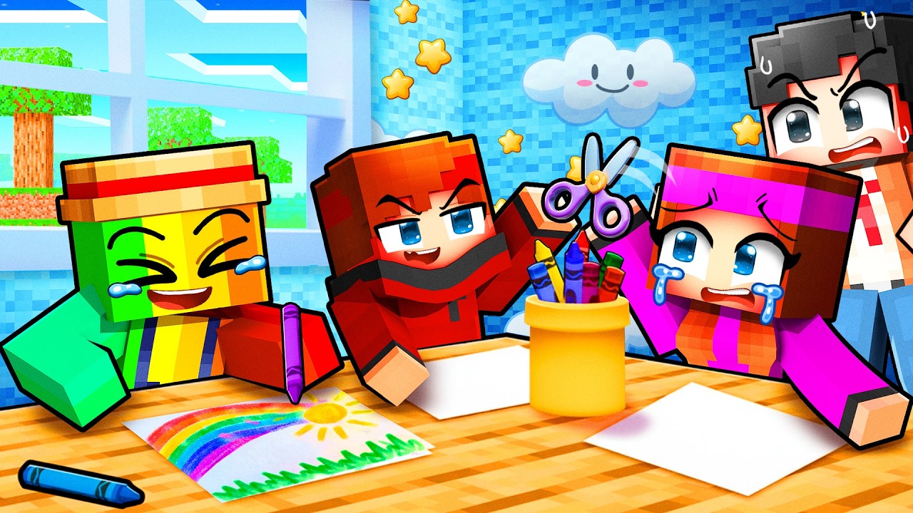 Le Premier JOUR de maternelle d'Awariz sur Minecraft !