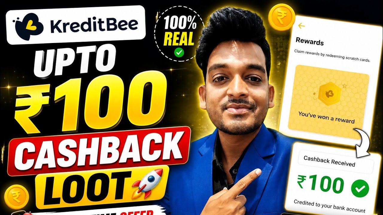 🥳 Kredit bee UPI upto ₹100 cashback | kredit bee upto ₹750 cashback offer | Bikashtech