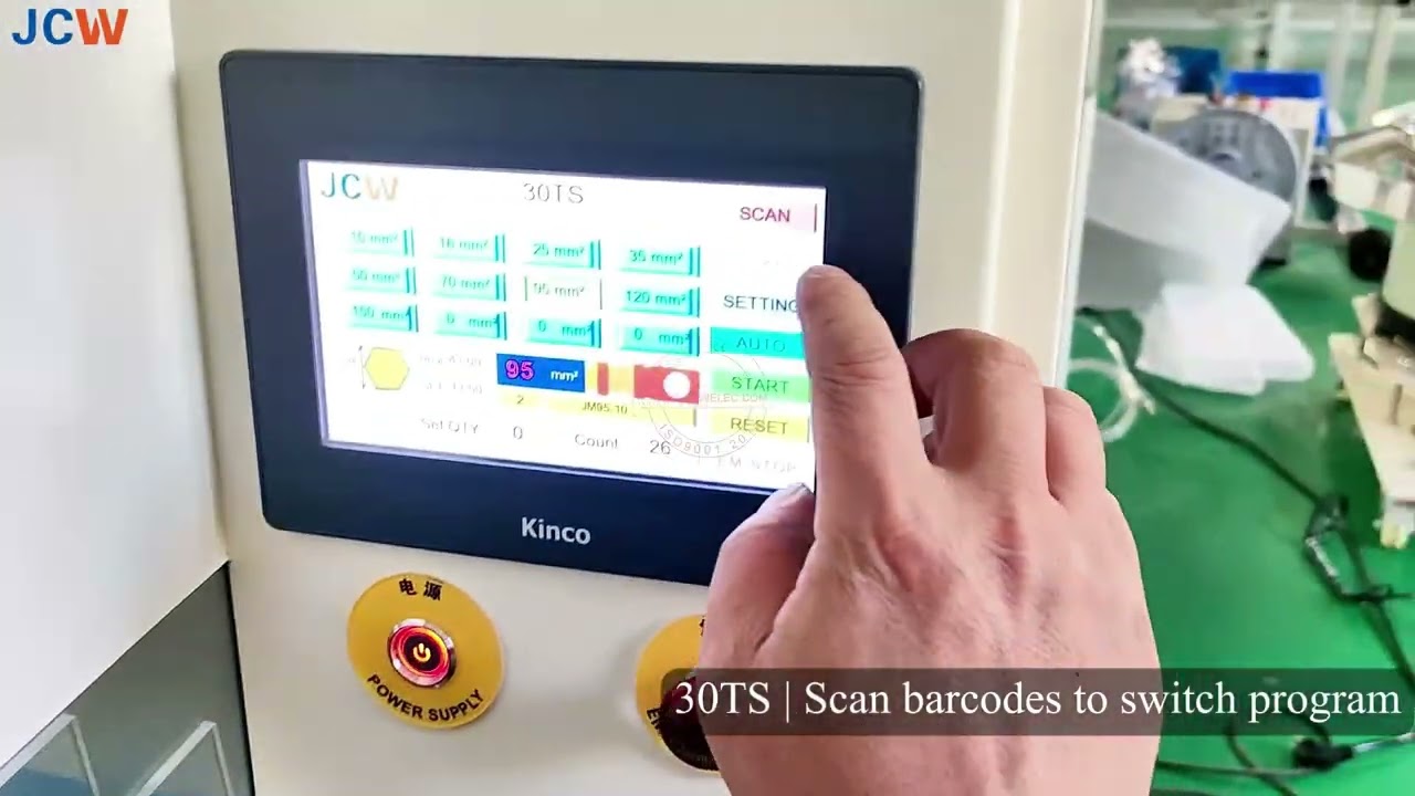 JCW-30TS | Barcode Scanner Version Lug Crimping Machine