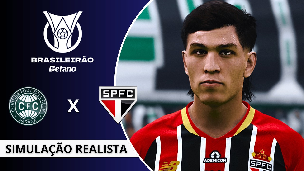 Coritiba vs São Paulo | Brasileirão 2026 | Rodada 4 | Simulação Realista PES21