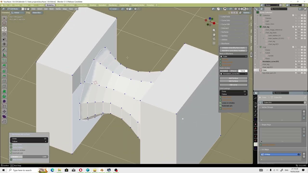 Bsurfaces 1.8.4 - retopology tool for Blender 5.1.0 (updated plugin) (2026)
