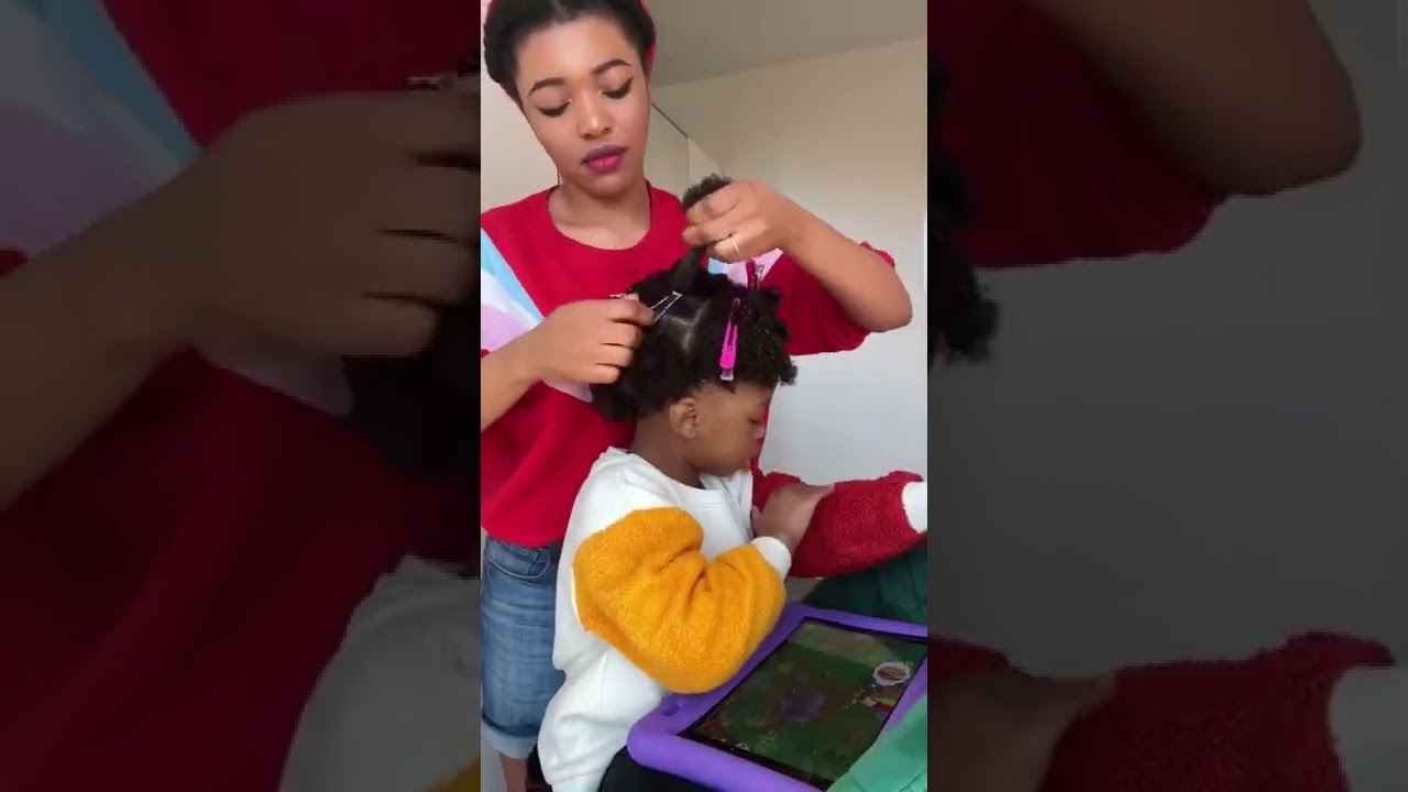 Easy kids hairstyle 4c natural hair #shorts