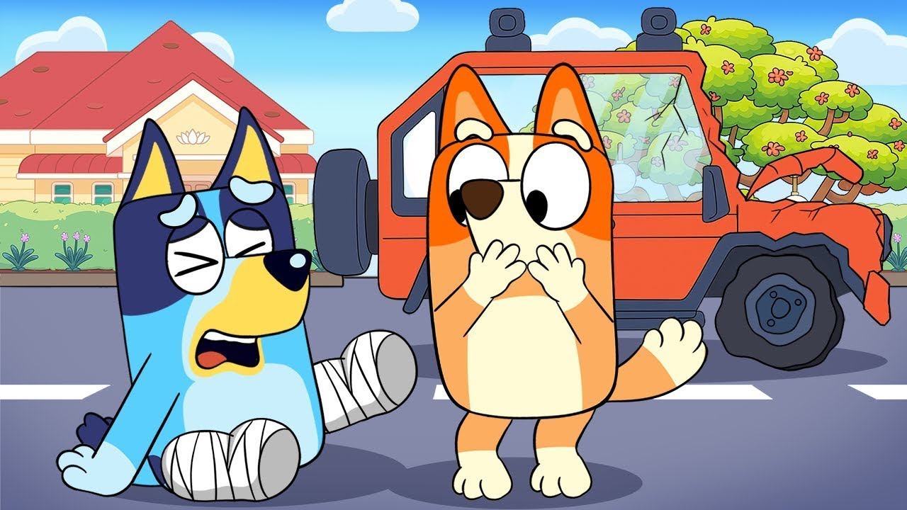 Oh No! Bluey's Leg broken! Sad Story ! | Bluey Funny Animation