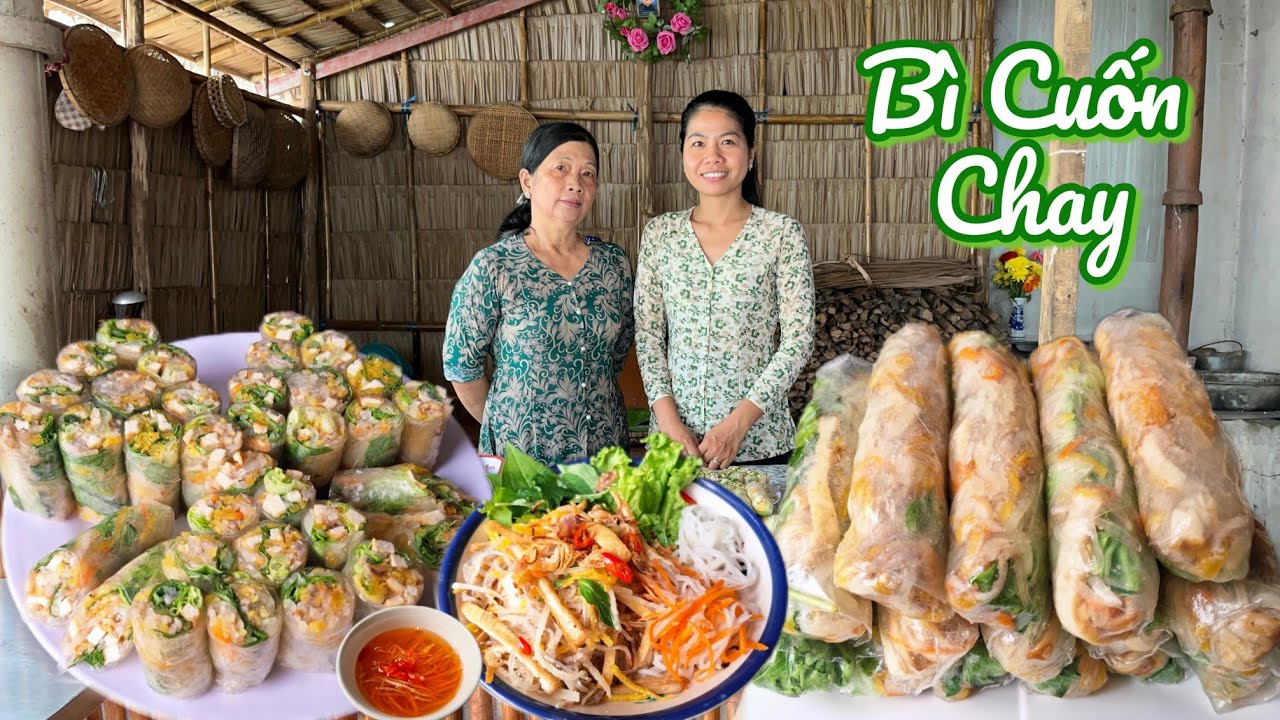 Bì cuốn món chay đầu năm đơn giản dễ làm thanh mát chống ngán rất ngon 