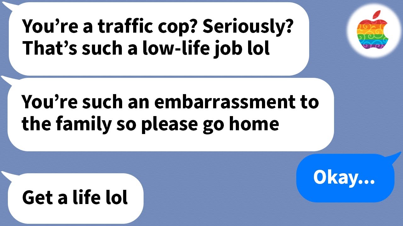 【Apple】 My little sister looks down on me for being a traffic cop and threw wine on me