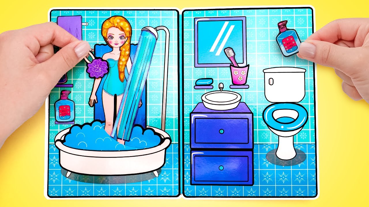 ¡Baile para una muñeca de papel de Elsa de bricolaje! ❄️ Vestimenta, manualidades y ¿un príncipe? 👑