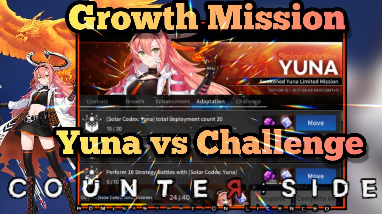 Counter:Side English - Awakened Yuna Growth Mission & A.Yuna VS Challenge