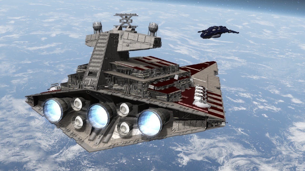 MC-82 Carcharodon vs Tector Star Destroyer - Star Wars Empire at War Remake NPC Battle