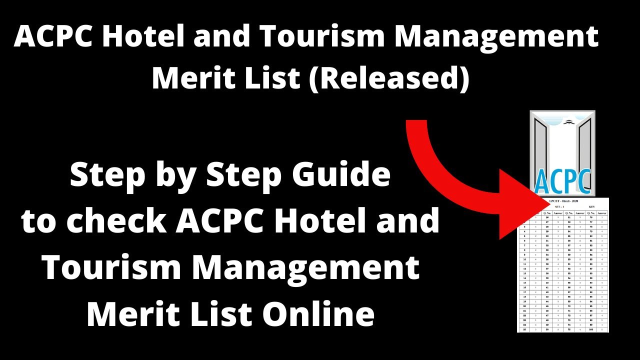 ACPC Hotel and Tourism Management Merit List (Released)- How to check ACPC Hotel TM Merit List