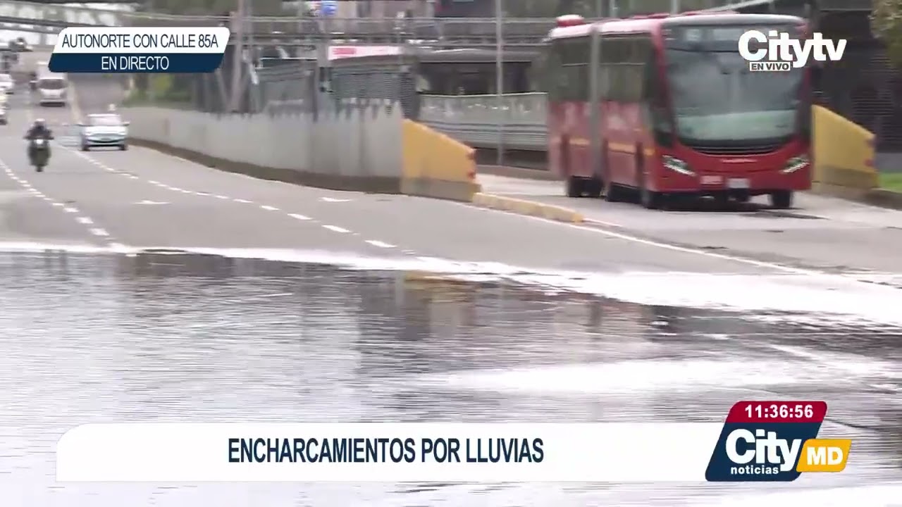 Fuertes lluvias causan inundaciones en la Autopista Norte | CityTv